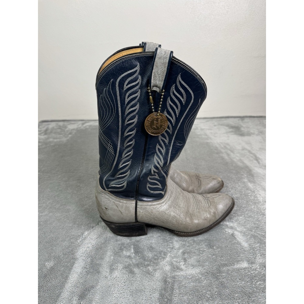 Tony Lama Blue Leather Cowboys Boots Men's Size 11B